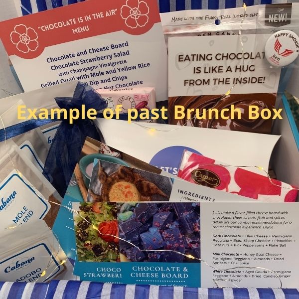 contents of brunch box, spices and recipe cards